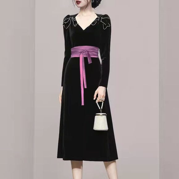 Women's Belt Wide All-match Strap Imitation Silk Golden Black Tie Lace-up💗 - Picture 6 of 9